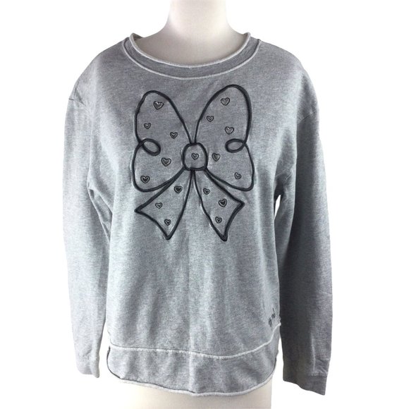 Disney Tops - Disney Parks Minnie Bow Gray cut-out SweatShirt S